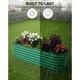 thumbnail image 2 of Aoile Raised Garden Bed Outdoor, 2x8x1.5 Ft Large Metal Planter Box for Vegetables, Fruits, Flower, Green, 2 of 7