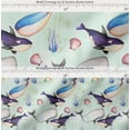 thumbnail image 2 of Soimoi Cotton Cambric Fabric Shell & Whale Fish Ocean Print Fabric by the Yard 42 Inch Wide, 2 of 7