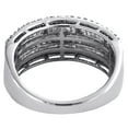 thumbnail image 4 of 10K White Gold Tapered Baguette & Round Cut Diamond Wedding Band 8mm Ring 1 CT., 4 of 5