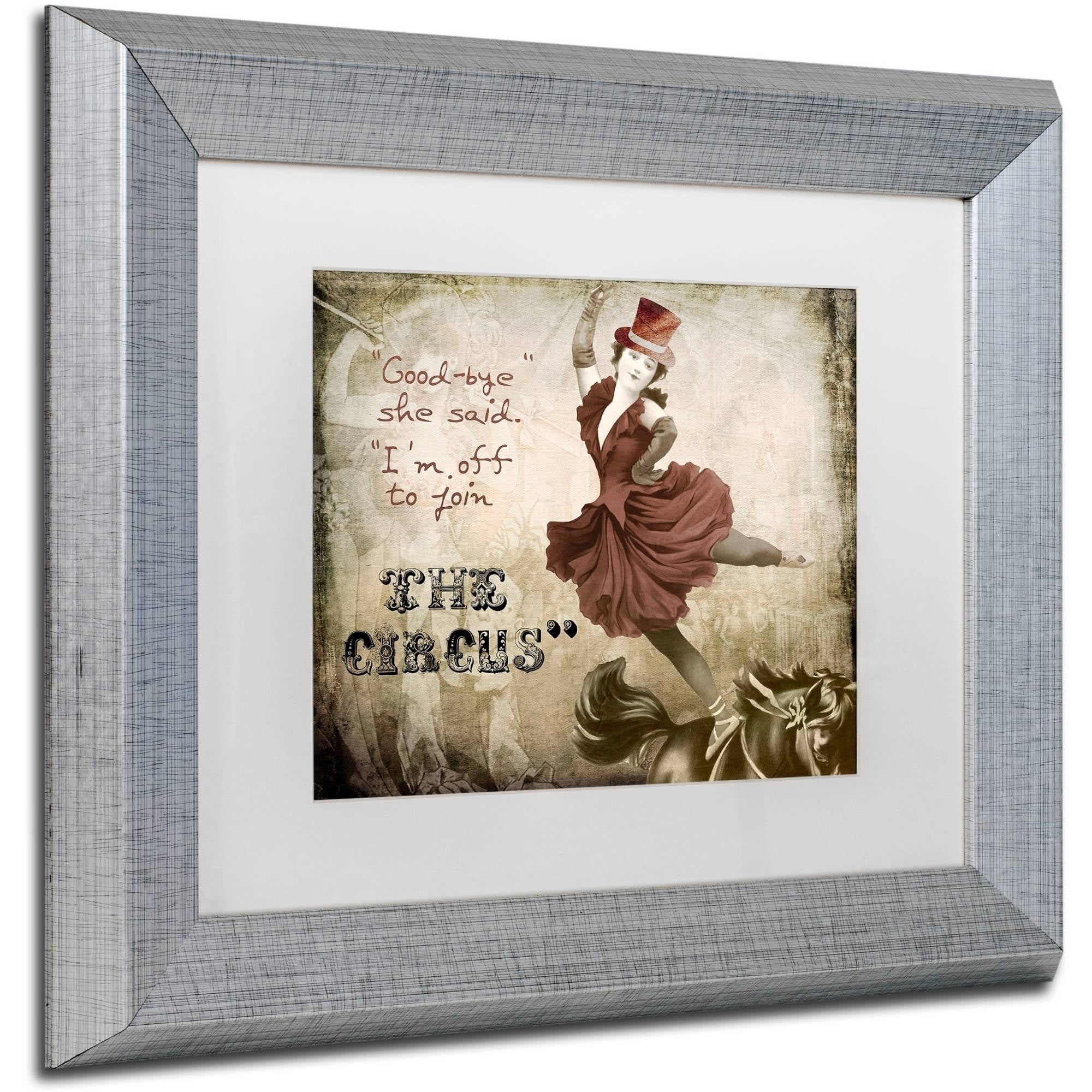 Trademark Fine Art "Join The Circus" Canvas Art by Color Bakery White Matte, Silver Frame