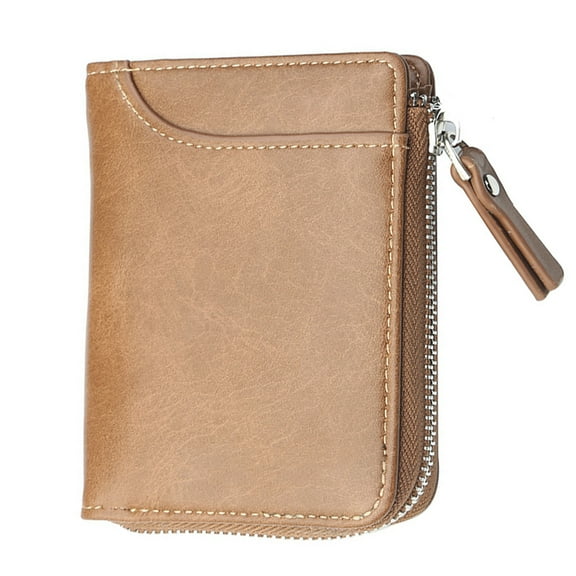 Wallet for Men PU Leather Bifold Purse Credit Card Holder Coin Pocket - brown