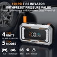 thumbnail image 5 of BUPMOVA 12-in-1 Jump Starter with Air Compressor, 15000A, 150 PSI, Portable Car Battery Jump Box, Jump pack Power Bank (All Gas/10.0 L Diesel) with Jumper Cables, LED Light & LCD Display, Force Start, 5 of 12
