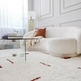 thumbnail image 4 of Carson Carrington Carson Shag Area Rug White/Rust 2'2" x 7' Runner 6' Runner, 8' Runner Runner, Indoor Living Room, Bedroom, Dining Room Ivory, Cream,, 4 of 5