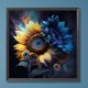 thumbnail image 1 of Cuadros Decorativos 5D DIY completo redondo taladro parcial AB taladro diamante pintura girasol Decor35x35cm Wdftyju embutido en tela, 1 of 8