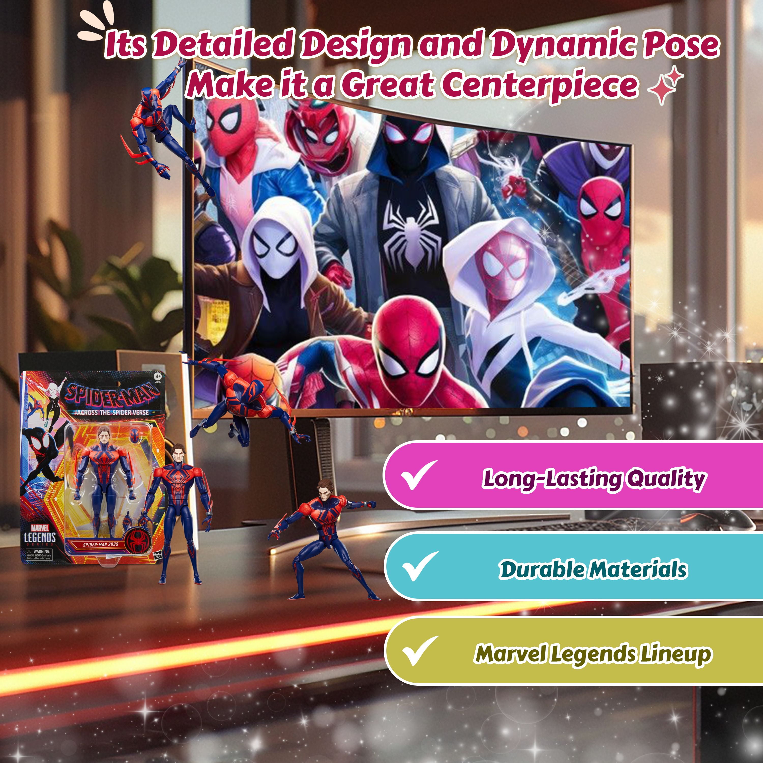 Spider-Man 2099 Marvel Legends Series Spider-Man Across The Spider-Verse Collectible 6" Figure
