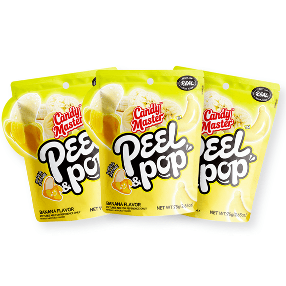Candy Master Peel&Pop Peelable Gummy (3 Pack,Banana)