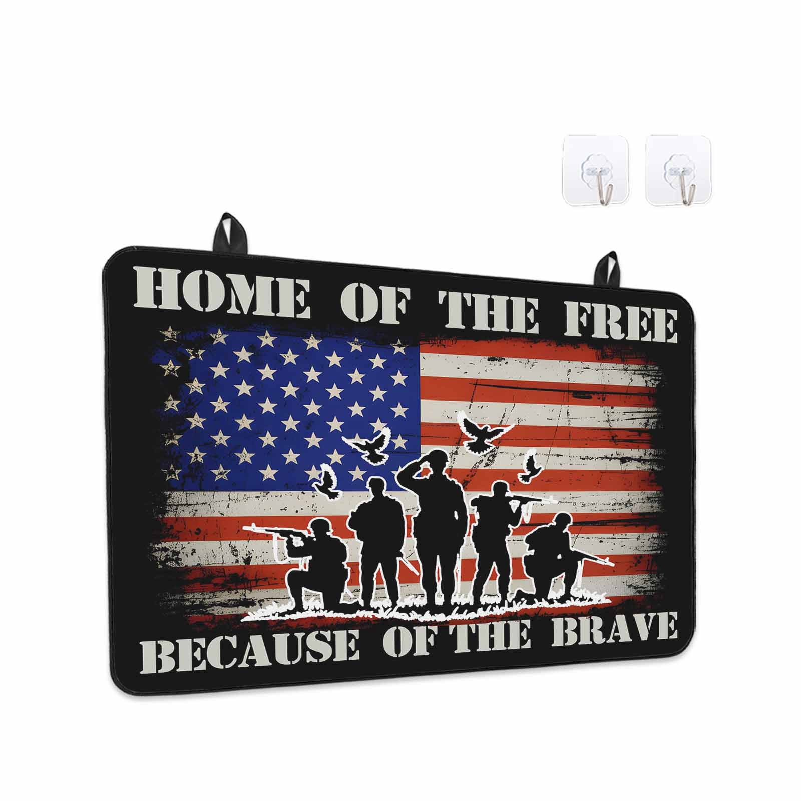 Independence Day Stove Top Cover for Electric Stove, Heat-proof & Non Slip Glass Top Stove Cover Protector, 4th of July American Flag Farmhouse Kitchen Flat Cooktop Rubber Mat 24x21 Inches