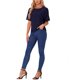 thumbnail image 4 of Camisa de lentejuelas INSPIRE CHIC para mujer, blusa brillante de manga dolman oversize, bling y glitter, talla XS, azul marino, 4 of 6