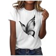 thumbnail image 2 of Classic Tshirts Shirts for Women Vibrant Womens Tees Ladies fashion printing casual round neck solid color short sleeve T-shirt White XL, 2 of 4