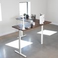 thumbnail image 2 of VIVO Electric 77" x 71" Corner Desk, Rustic Vintage Brown Tabletops, White Frame, 2 of 8