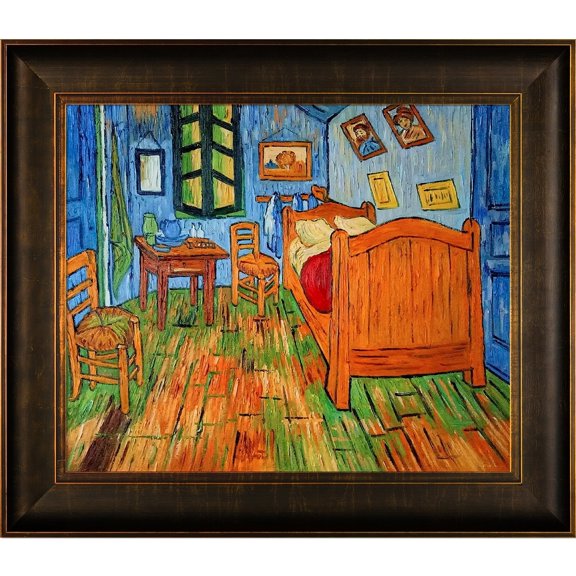 La Pastiche Vincent Van Gogh 'Bedroom At Arles' Hand Painted Framed Canvas Art