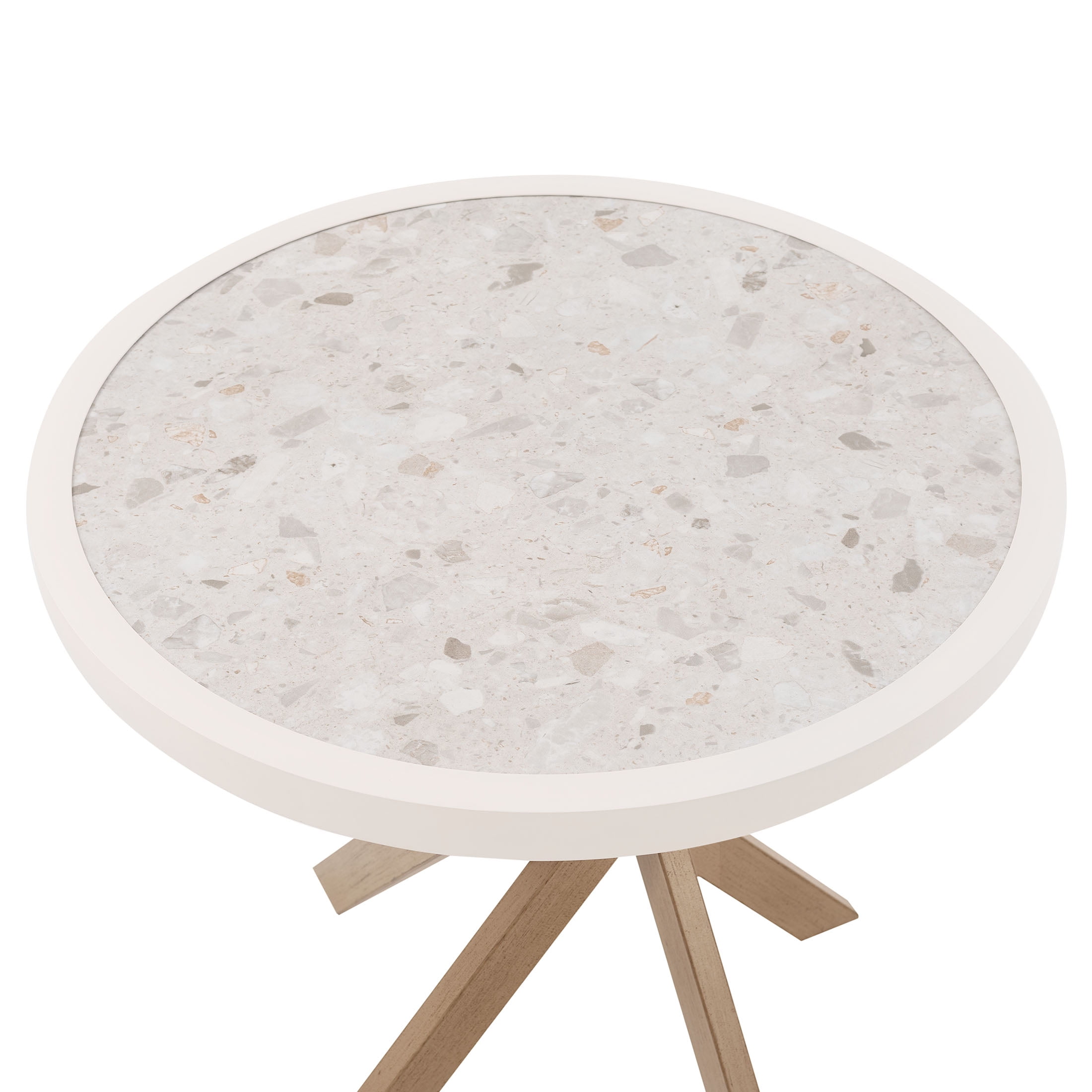 Better Homes & Gardens Paige 27" Round Outdoor Tile Top Bistro Table, White