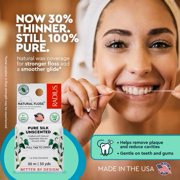 RADIUS Natural Unscented Silk Dental Floss 33 Yards Compostable Non-Toxic Oral Care & Designed to Help Fight Plaque Clear - Pack of 6