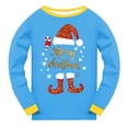 thumbnail image 5 of eczipvz Girls&Boys Christmas Pajamas Toddler Boy Kids Holiday Pajamas Set Santa PJS Winter Sleepwear Children Clothes，Size 8-9 Years, 5 of 5