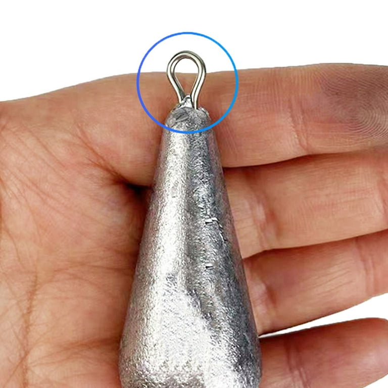 BE-TOOL 1PCS Fishing Weight Sinker Lead Weights Sinker Fishing Tackle for  Saltwater Freshwater Silver Raindrop Shape Streamlined 200g/0.44 lb 