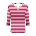 thumbnail image 5 of 3/4 Length Sleeve Womens Tops Casual Striped Blouses Sexy V Neck Tees Fall Fashion Loose Comfy Cute Tops Trendy Casual Fall Winter Going Out Cute Tops Oversized Tshirts for Women, 5 of 5