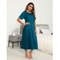thumbnail image 4 of Ekouaer Women's House Dress with Pockets Long Nightgowns for Women House Dress Moo Moos for Women, 4 of 5