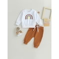 thumbnail image 3 of Fall Baby Boy Clothes 6M 12M 18M 24M 3Y Rainbow Embroidery Long Sleeve Sweatshirts and Solid Color Pants Toddler Infant Boy Outfit 6M 12M 18M 24M 3Y, 3 of 10