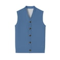 thumbnail image 6 of Men’s Button Down Sweater Vest Lightweight Knitted Plain V-Neck Sleeveless Cardigans, 6 of 7