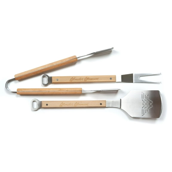 DC Comics 3-Piece Outdoor BBQ Grill Utensil Set - Wonder Woman