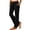 Black, variant on Womens Soft Lounge Casual Pants Split Hem Elastic Waist Pocket Straight Leg Trousers Daily Wear