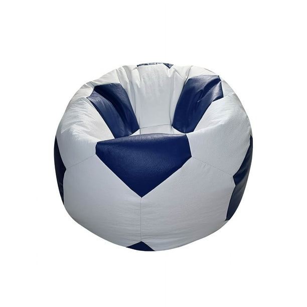 Sillón Puff Lunics Futbol Soccer Grande Azul/Blanco