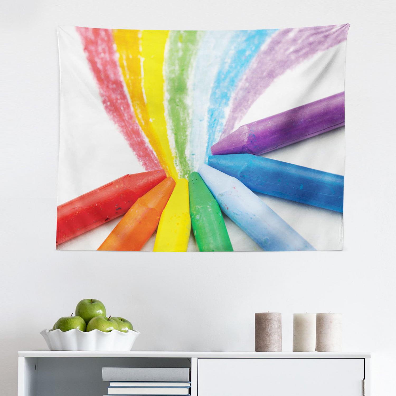 Abstract Tapestry, Repeating Colorful Childish Crayon Scribble Painting  Pattern on Plain Backdrop, Fabric Wall Hanging Decor for Bedroom Living  Room Dorm, 2 Sizes, Multicolor, by Ambesonne - Walmart.com