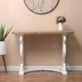 thumbnail image 2 of HomeStock Coastal Craftsman Vintage White And Natural Wood Console And Entry Table, 2 of 9