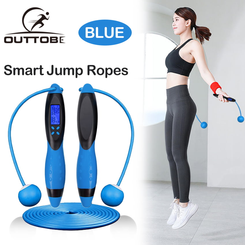 Digital LCD Jump Jumping Skipping Rope Calorie Count Counter Timer Gym Fitness 