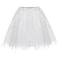 thumbnail image 2 of Europe And The United States Three Layer Tutu Skirt Adult Half Shaggy Skirt Highlights Glitter New Hot, Sequin Sleeveless Carnival Skirt White, 2 of 4