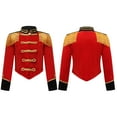 thumbnail image 1 of Aislor Kids Circus Long Sleeve Velvet Tassel Jacket Coat Marching Band Drummer Uniform Red 10, 1 of 7