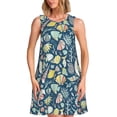 thumbnail image 1 of Balery Underwater Creature Vestidos de verano para mujer con estampado: vestido holgado sin mangas, vestido playero informal y cómodo para días calurosos., 1 of 7