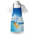thumbnail image 3 of Shark Apron Cute Goldfish with Shark Fin on Top of the Water Fake Comical Humorous Nature Image, Unisex Kitchen Bib Apron with Adjustable Neck for Cooking Baking Gardening, Blue Orange, by Ambesonne, 3 of 3
