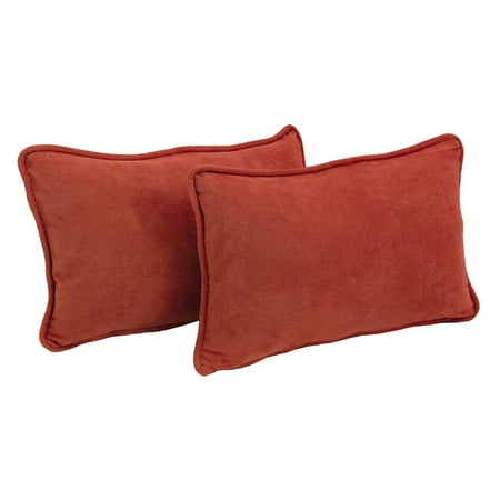Blazing Needles Microsuede 20 x 12 in. Rectangle Decorative Throw Pillows - Set of 2