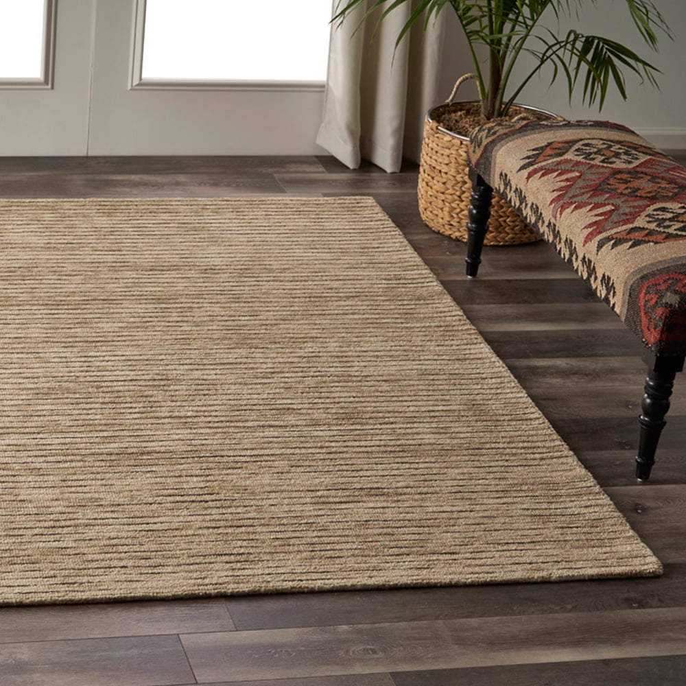 LR Home Divergence Stripes Beige Brown 8x10 Area Rug