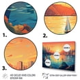 thumbnail image 3 of Designart "Sunset Coastlines Sydney Harbor I" Coastal Framed Wall Art Decor - Coastal Blue Coastal Port Entryway Framed Wall Art, 3 of 6