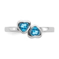 thumbnail image 4 of 925 Sterling Silver Stackable Expressions Blue Topaz Double Heart Ring Size: 8; for Adults and Teens; for Women and Men, 4 of 5