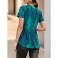 thumbnail image 2 of Weardear Women Summer Tunic Tops Dressy Casual V Neck Blouse Flutter Short Sleeve Shirts, 2 of 6