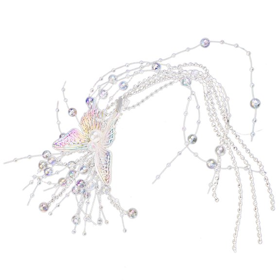 Milisten Handmade Bridal Headpiece for Women White Hair Ornament Wedding Hair Accessory 1 Piece