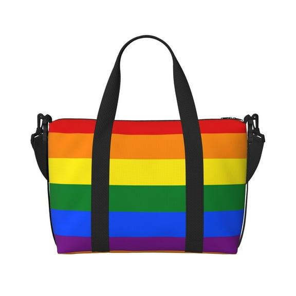 Travel Duffel Bag Rainbow Pride Flag Sports Tote Gym Carry On Bag Overnight Crossbody Bag For Women Men