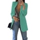thumbnail image 5 of Chaqueta de mujer, chaqueta de trabajo con solapa, conjunto ligero, trajes casuales, ropa holgada, para proteger abierto y elegante para la calle - 3XL Verde 3XL Yinane Traje de rebeca de mujer, 5 of 7