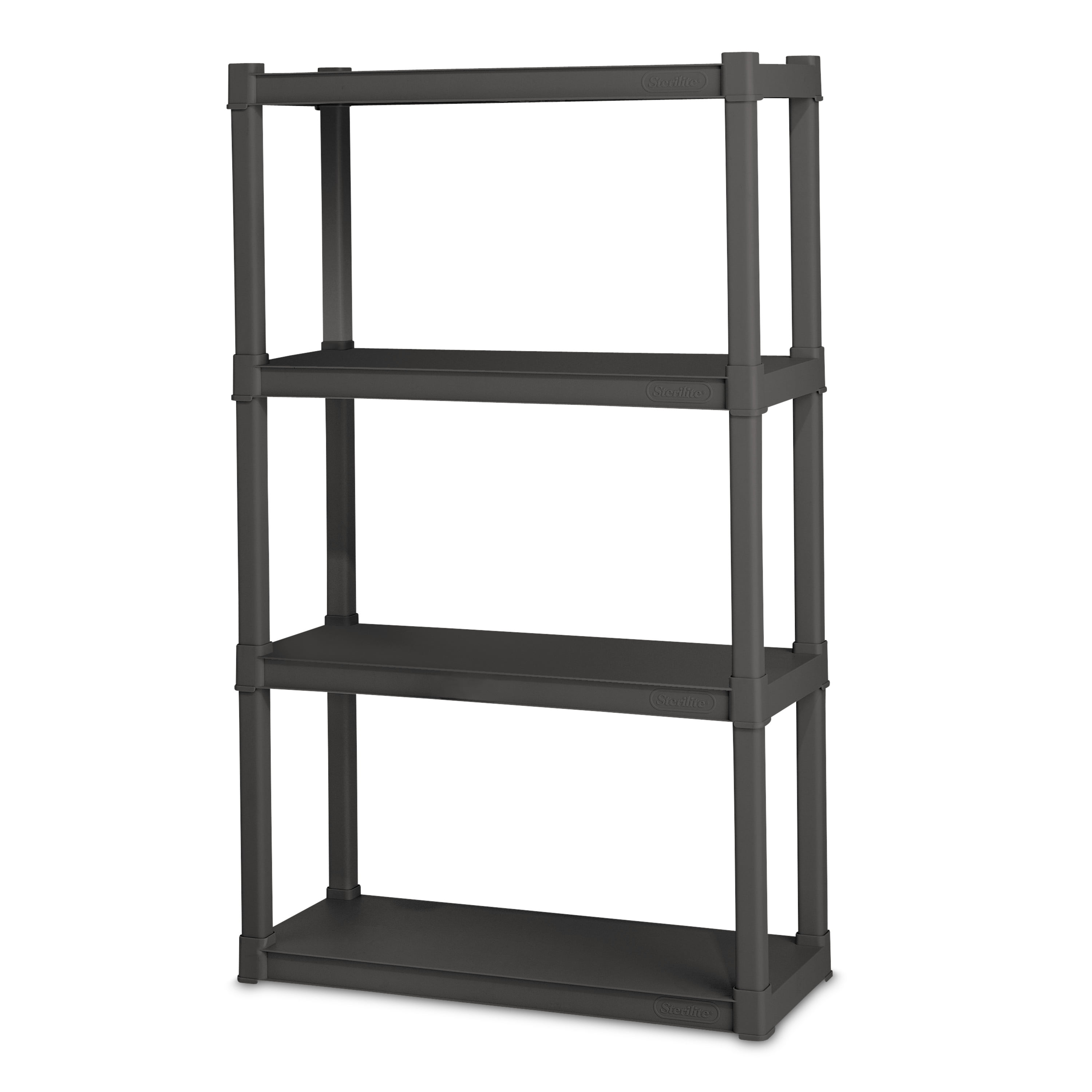 Ram Quality Products Optimo 16 inch 5 Tier Plastic Storage Shelves Black 