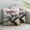 thumbnail image 3 of JEUXUS  Throw Pillow Cover Japanese Flowers Cherry Branch Blossoming Tree Butterflies Animal Ink Paint Decor Lumbar Pillow Case Cushion for Sofa Couch Bed Standard Queen, 3 of 5
