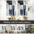 thumbnail image 4 of Blue Black Grey Window Curtain for Kitchen Navy White Gray Abstract Geometric Aesthetic Minimalist Living Room Bedroom Bathroom Drapes Treatment Tiers Fabric 1 Pair, 27.5" W x 45" L, Modern, 4 of 6