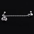 thumbnail image 6 of Opolski Punk Style Surgical Steel Crown Skeleton Ear Stud Chain Earring Piercing Jewelry, 6 of 8