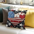 thumbnail image 3 of Creowell AnyDesign Patriotic Pillow Covers American Flag Heart Star Throw Pillow Case 4th of July Decorative Cushion Case for Independence Day Home Office Room Decor 24x24in, 3 of 5