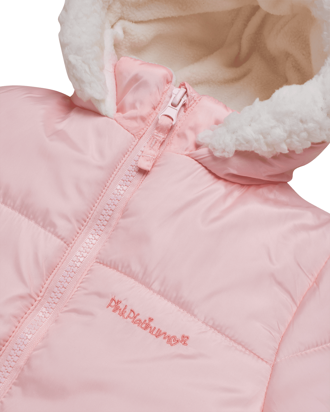 Pink Platinum Baby Girls Snowsuit Fleece Lined Insulated Zip Up Winter Coveralls with Sherpa Hood