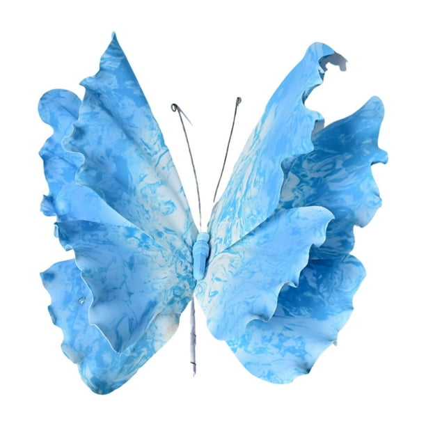 Decoración de mariposas para fiestas, decoración de pared, accesorios de fotografía creativos 3D, mariposa decorativa ligera DIY para bodas Azul