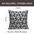 thumbnail image 2 of LALILO Throw Pillow Covers Floral Baroque Damask Black And White Cushion Cover 18" x 18", 2 Pack, 2 of 6