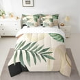 thumbnail image 2 of Manfei Green Monstera Palm 7-Piece Twin Bedding Sets,Tropical Botanical Leaves Bedding Comforter Set,Modern Minimalist Aesthetic Sheet Sets For Kids,Super Cozy Room Decor Reversible, 2 of 8